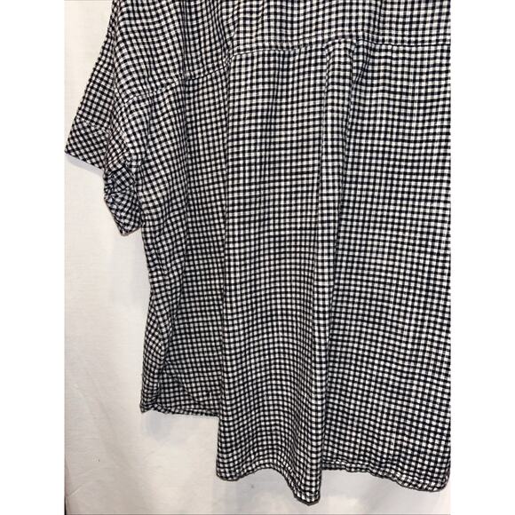 Old Navy Women’s XL Oversized Short Sleeve Gingham Linen Blouse - Picture 11 of 11